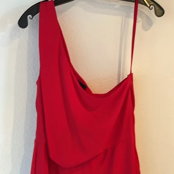 🆕 BCBGMaxAzaria Somara Asymmetrical One Shoulder  Red Cocktail Dress, Size 10