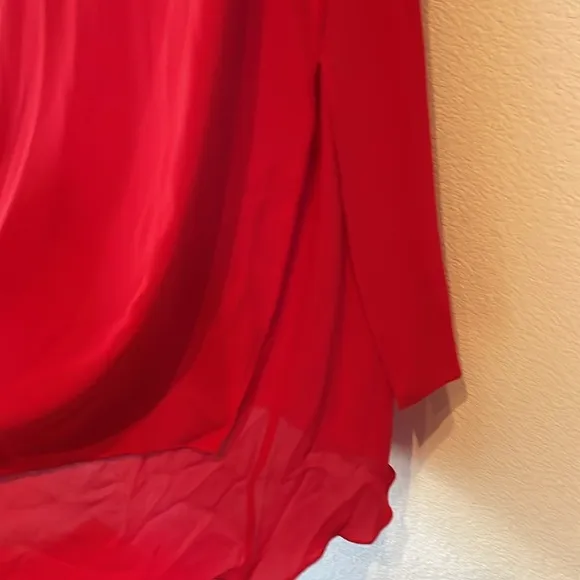 🆕 BCBGMaxAzaria Somara Asymmetrical One Shoulder  Red Cocktail Dress, Size 10