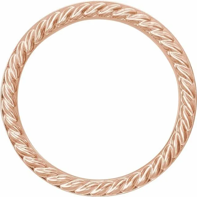 10K Rose 6 mm Rope Pattern Band