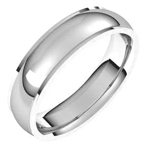 10K White 5 mm Comfort Fit Edge Band Size 9.5