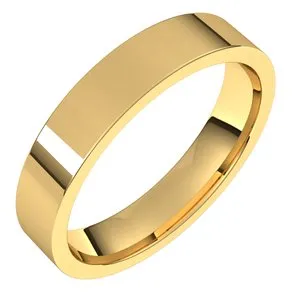 10K Yellow 4 mm Flat Comfort Fit Light Band Size 8.5