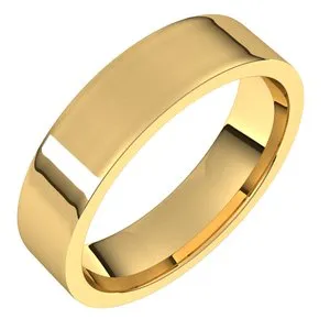 10K Yellow 5 mm Flat Comfort Fit Light Band Size 8.5