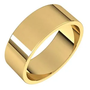 10K Yellow 7 mm Flat Band Size 6.5
