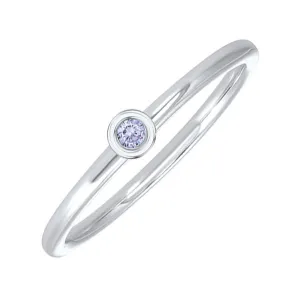 10KT White Gold Classic Book Birthstone Stackable Fashion Ring