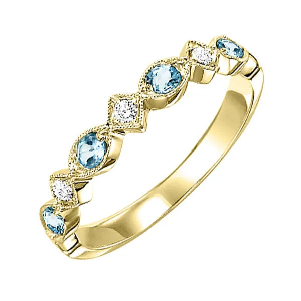 10KT Yellow Gold & Diamond Classic Book Stackable Fashion Ring   - 1/10 ctw