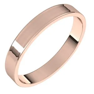 14K Rose 3 mm Flat Ultra-Light Band Size 5