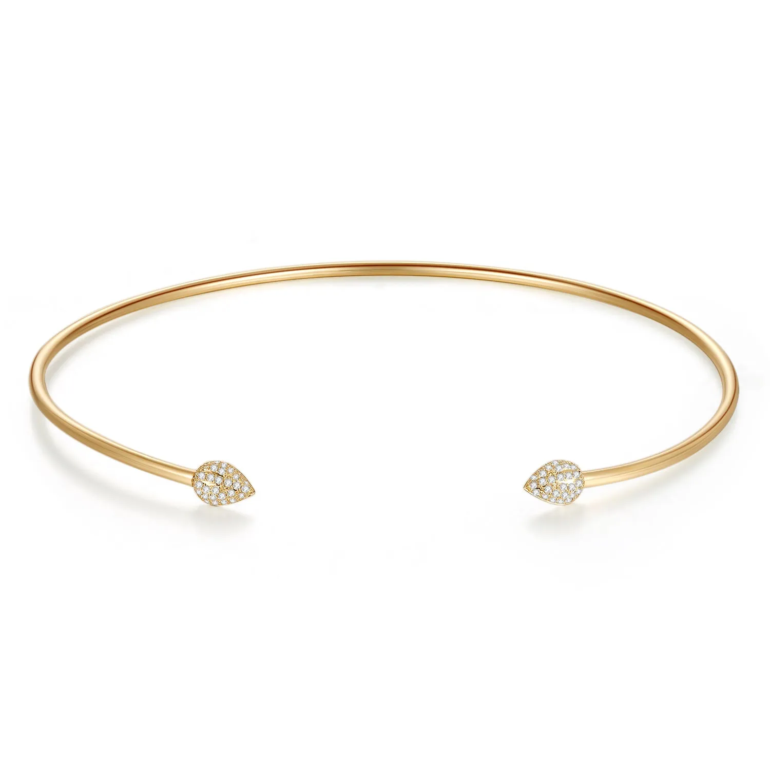 14K Solid Gold Bangle Exclusively Handcrafted 0.644 Carat Natural Diamond (H-F Color, VS1-VS2 Clarity)