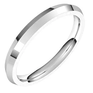 14K White 2.5 mm Knife Edge Comfort Fit Band Size 5