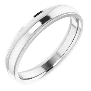 14K White 4 mm Comfort Fit Edge Band Size 9.5