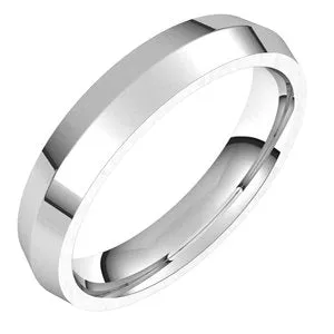 14K White 4 mm Knife Edge Comfort Fit Band Size 5