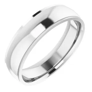 14K White 6 mm Comfort Fit Edge Band Size 11