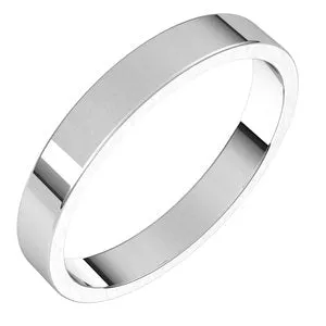 14K X1 White 3 mm Flat Band Size 5.5