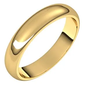 14K Yellow 4 mm Half Round Band Size 6