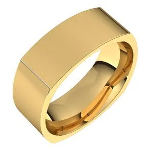 14K Yellow 8 mm Square Comfort Fit Band Size 9.5