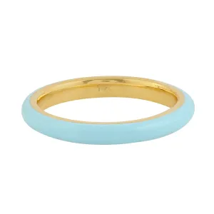 14k Yellow Gold Simple Enamel Band Ring Handmade Jewelry