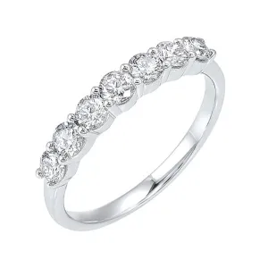 14KT White Gold & Diamond Classic Book Shared Prong Fashion Ring   - 3/4 ctw