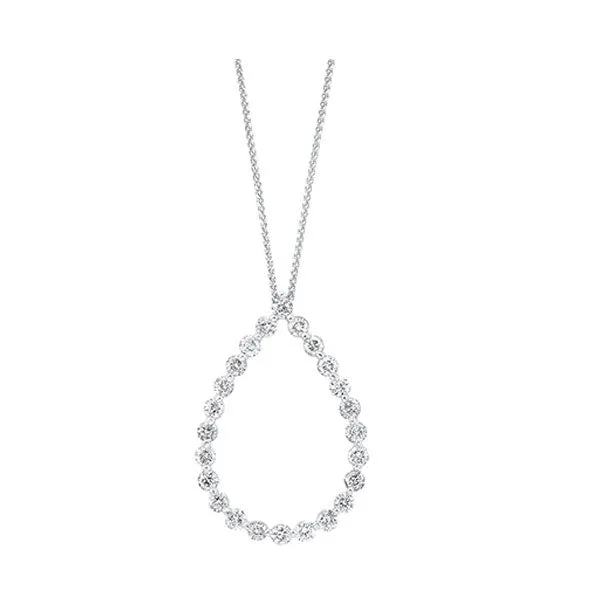 14KT White Gold & Diamond Classic Book Single Prong Neckwear Pendant  - 1 ctw