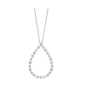 14KT White Gold & Diamond Classic Book Single Prong Neckwear Pendant  - 1 ctw