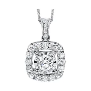 14KT White Gold & Diamond Classic Book Tru Reflection Neckwear Pendant    - 1 ctw