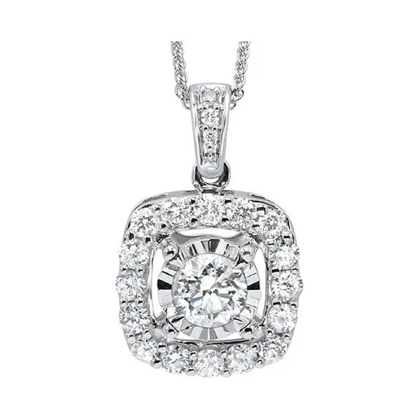 14KT White Gold & Diamond Classic Book Tru Reflection Neckwear Pendant    - 1 ctw