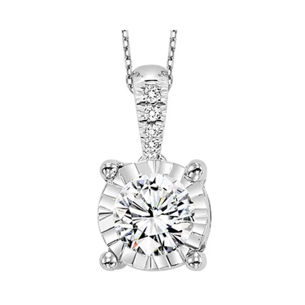 14KT White Gold & Diamond Classic Book Tru Reflection Neckwear Pendant    - 1/2 ctw