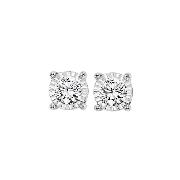14KT White Gold & Diamond Fashion Earrings -1/4 ctw