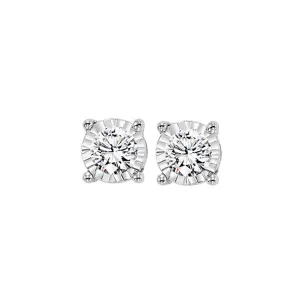 14KT White Gold & Diamond Fashion Earrings -1/4 ctw
