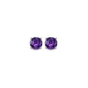 14KT White Gold Classic Book Color Stud Earrings