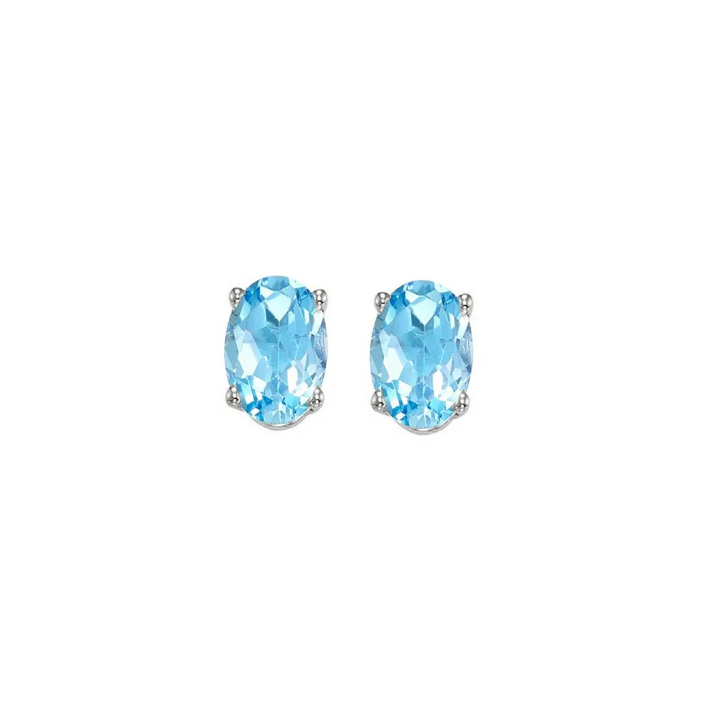 14KT White Gold Classic Book Color Stud Earrings