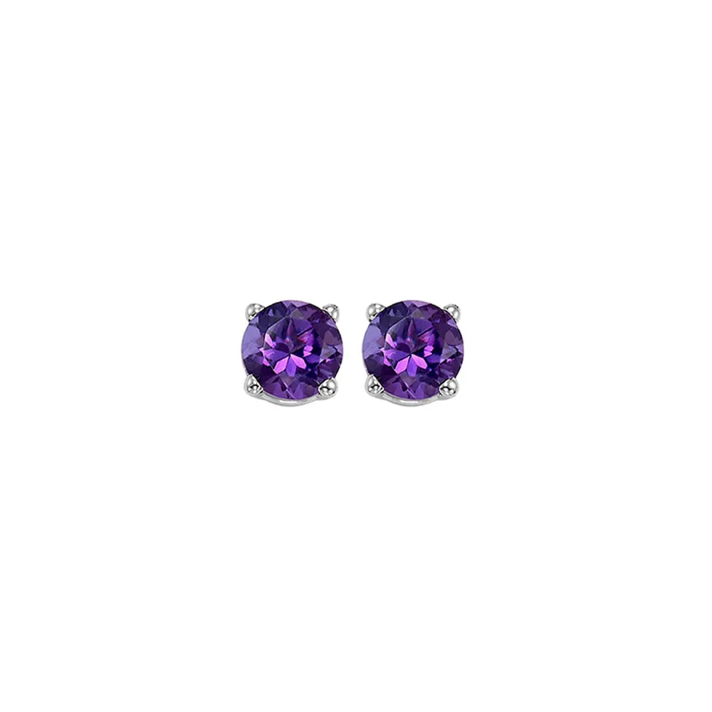 14KT White Gold Classic Book Color Stud Earrings