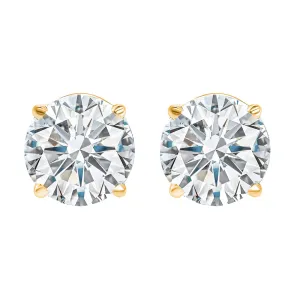 14KT Yellow Gold & Diamond Round Stud Earrings  - 2 ctw