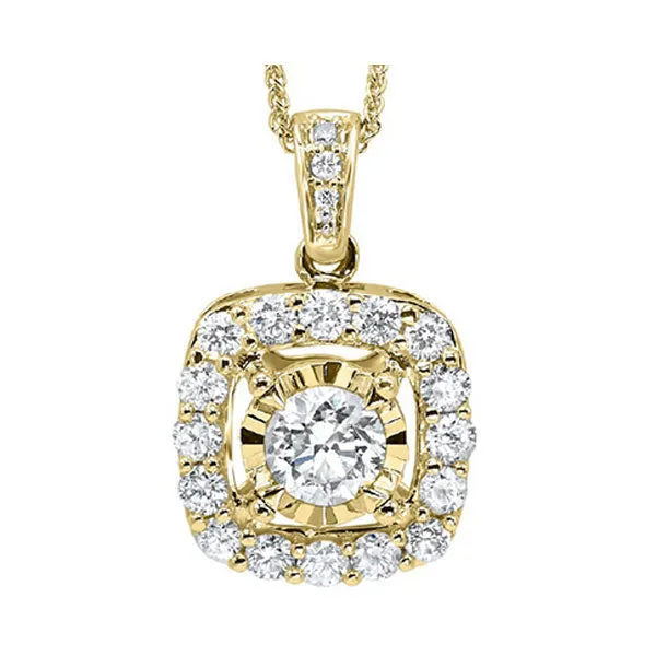 14KT Yellow Gold & Diamond Tru Reflection Neckwear Pendant    - 1/4 ctw