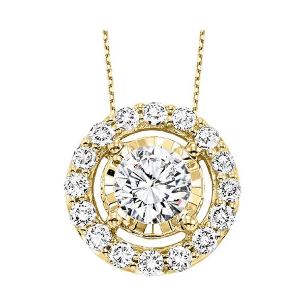 14KT Yellow Gold & Diamond Tru Reflection Neckwear Pendant  - 3/4 ctw