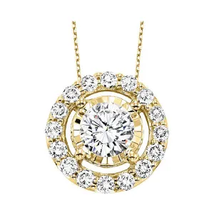 14KT Yellow Gold & Diamond Tru Reflection Neckwear Pendant  - 3/4 ctw