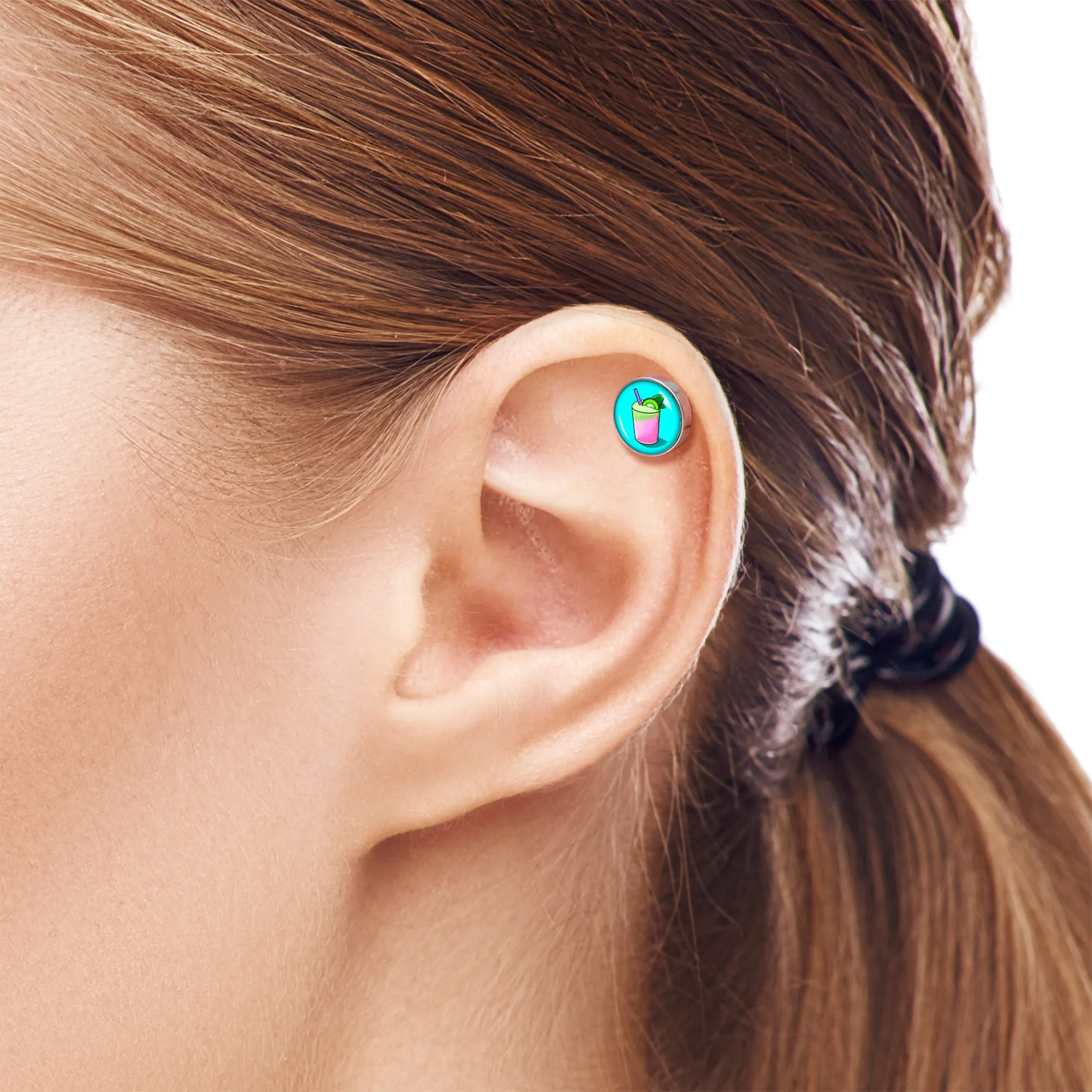 16 Gauge 1/4 Summer Drink Cartilage Tragus Earring