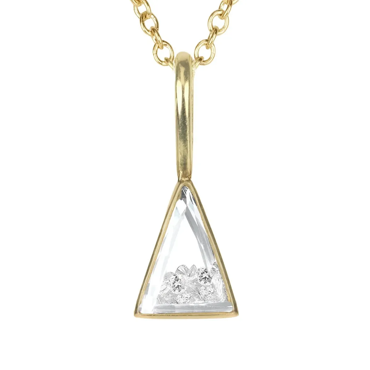 18K Gold Triangle Shaped "Ah" Diamond "Shake" Charm