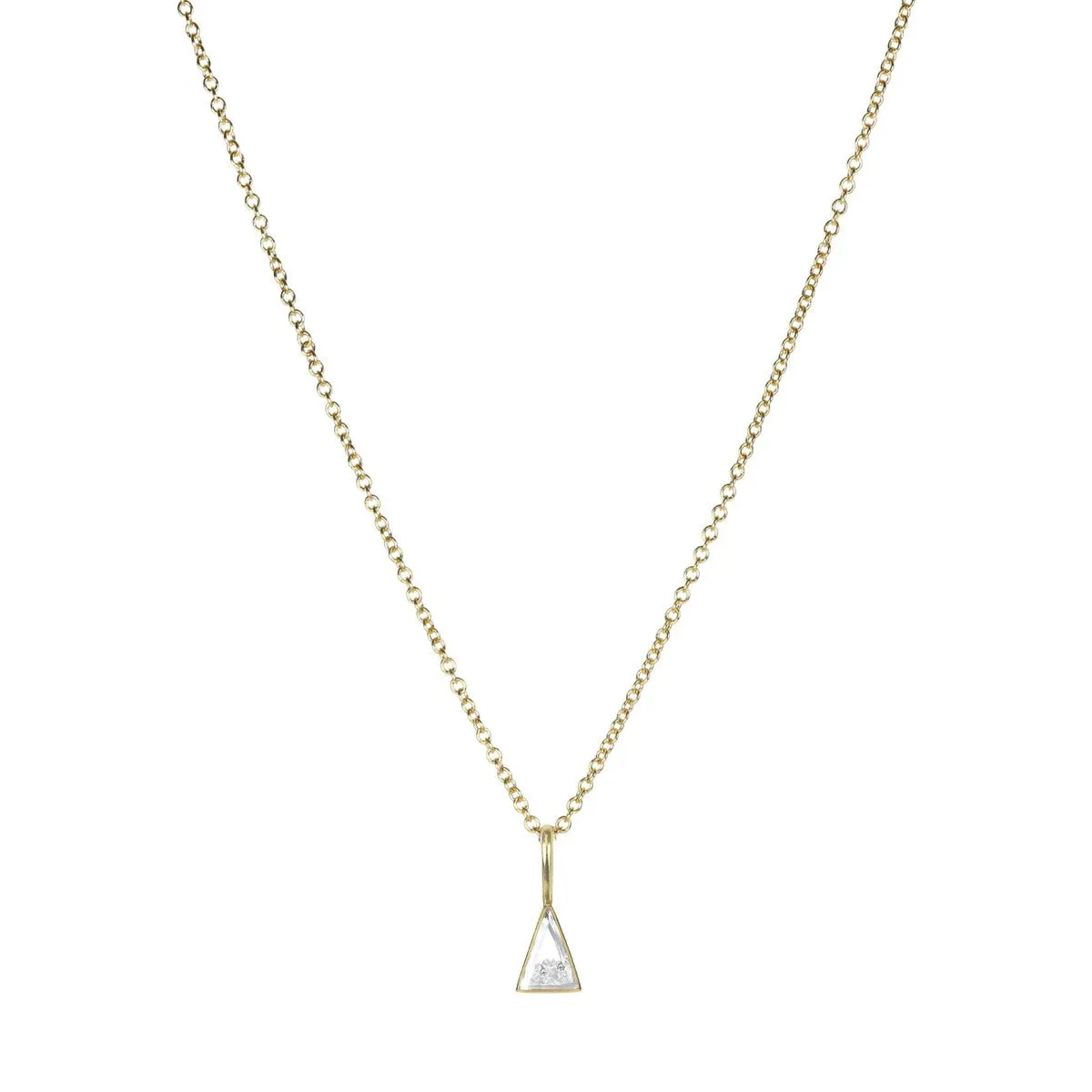 18K Gold Triangle Shaped "Ah" Diamond "Shake" Charm