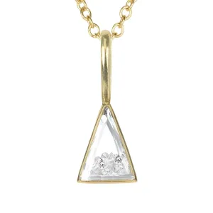 18K Gold Triangle Shaped "Ah" Diamond "Shake" Charm