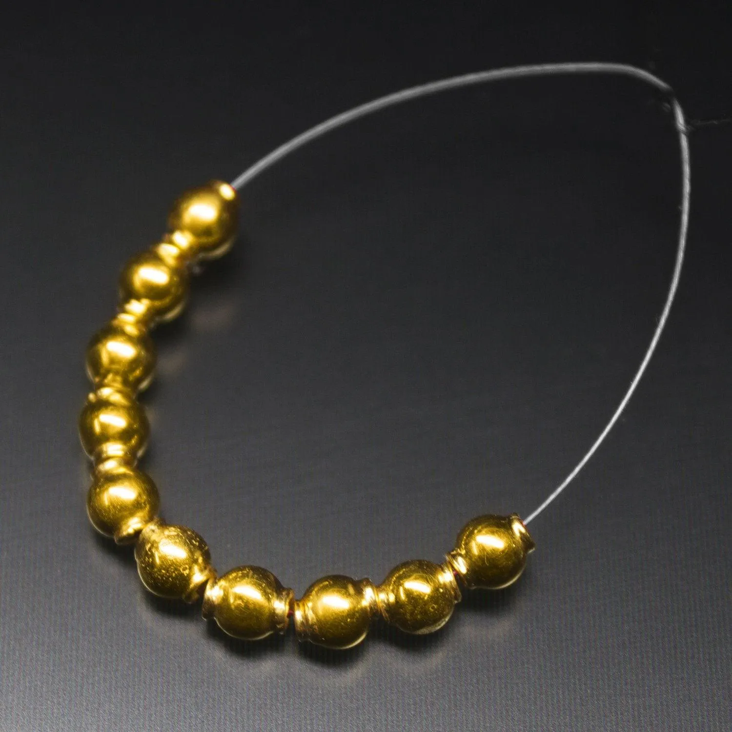 18k Solid Gold Tribal Handmade Lantern Jewelry Spacer Beads 4mm x 4.5mm 2" 10pc