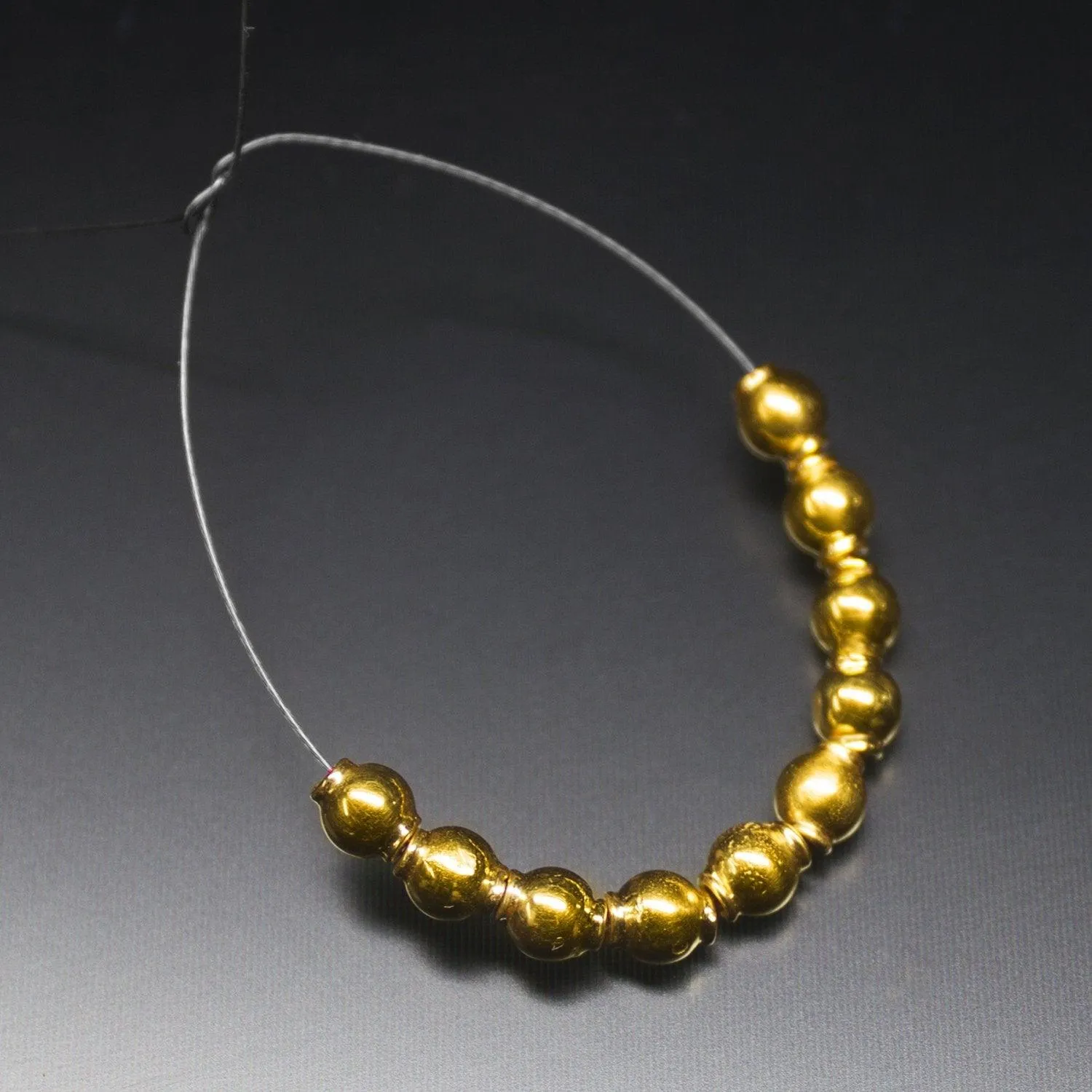 18k Solid Gold Tribal Handmade Lantern Jewelry Spacer Beads 4mm x 4.5mm 2" 10pc