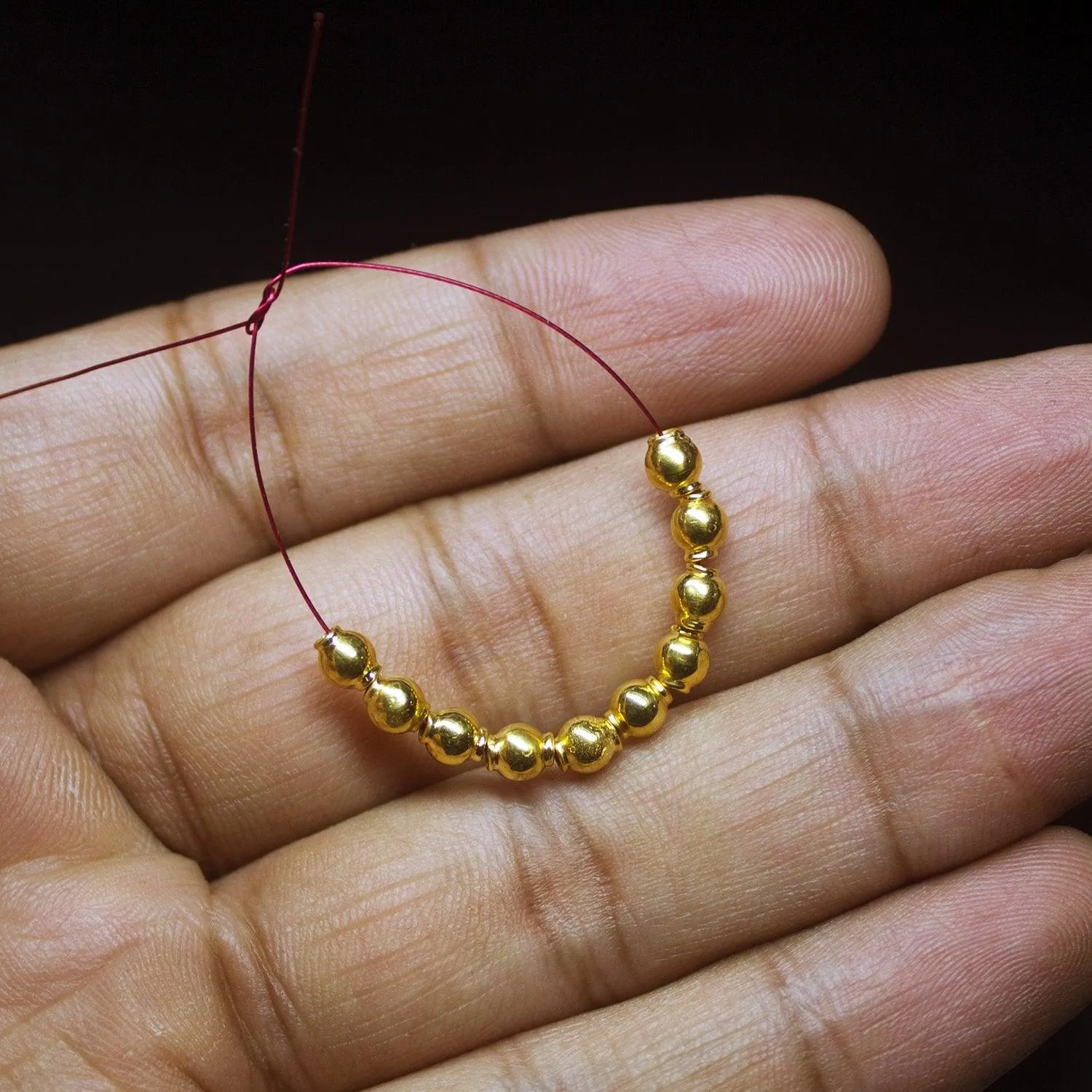 18k Solid Gold Tribal Handmade Lantern Jewelry Spacer Beads 4mm x 4.5mm 2" 10pc