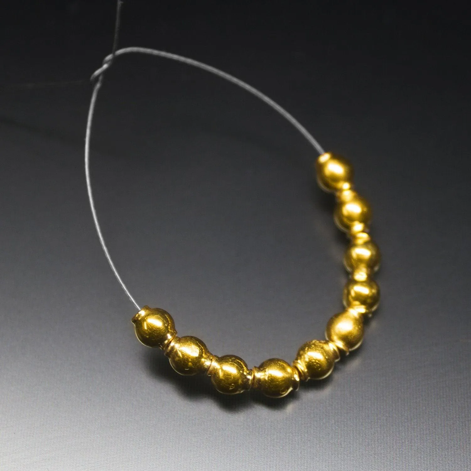 18k Solid Gold Tribal Handmade Lantern Jewelry Spacer Beads 4mm x 4.5mm 2" 10pc