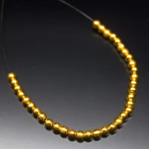 18k Solid Yellow Gold Handmade Tribal Round Sphere Spacer Beads Strand 4mm 20pc