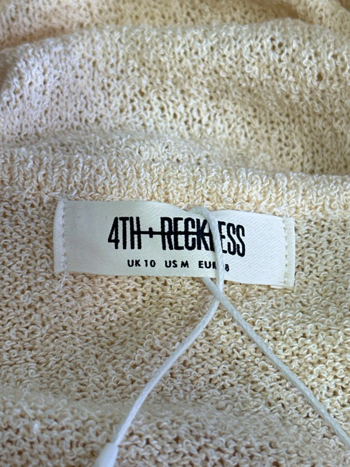 4th   Reckless Off White Isla Beach Dress UK 10