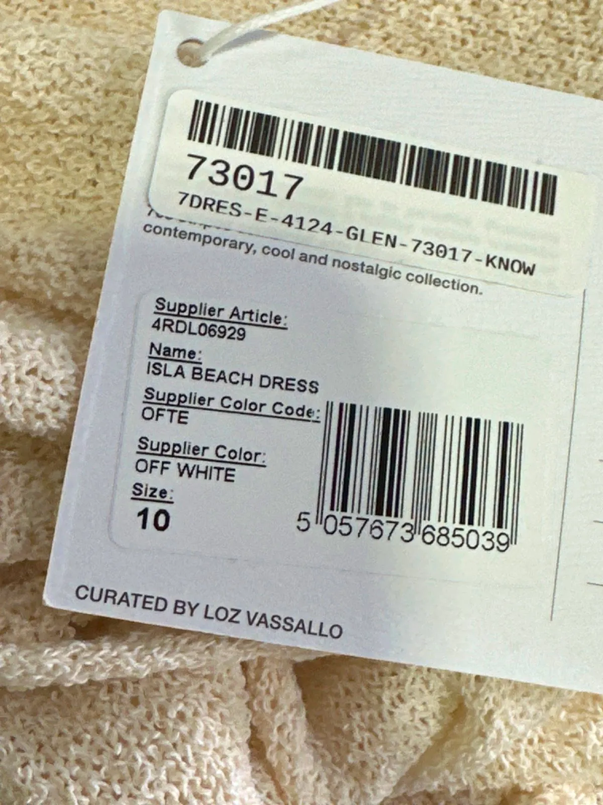 4th   Reckless Off White Isla Beach Dress UK 10