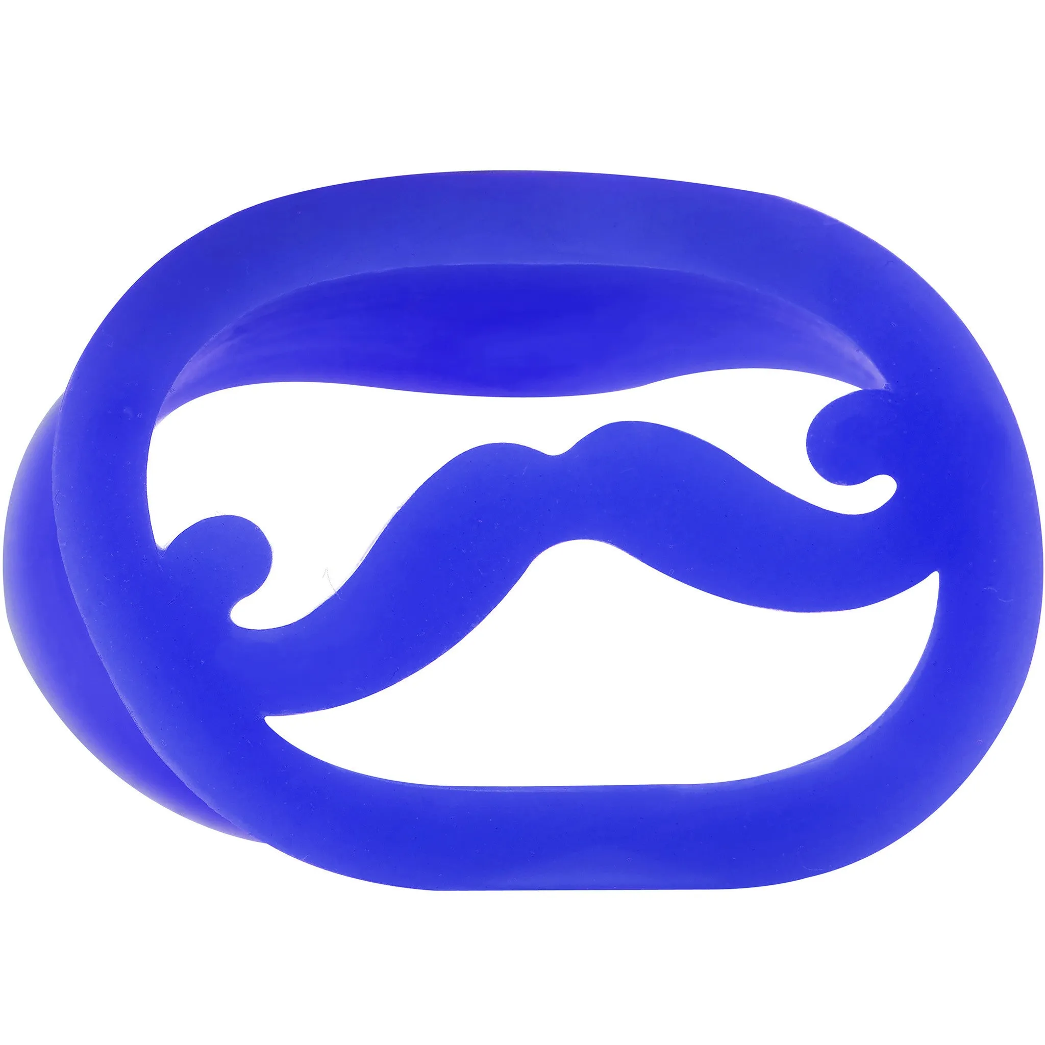 5/8 Blue Silicone Dapper Mustache Tunnel Plug