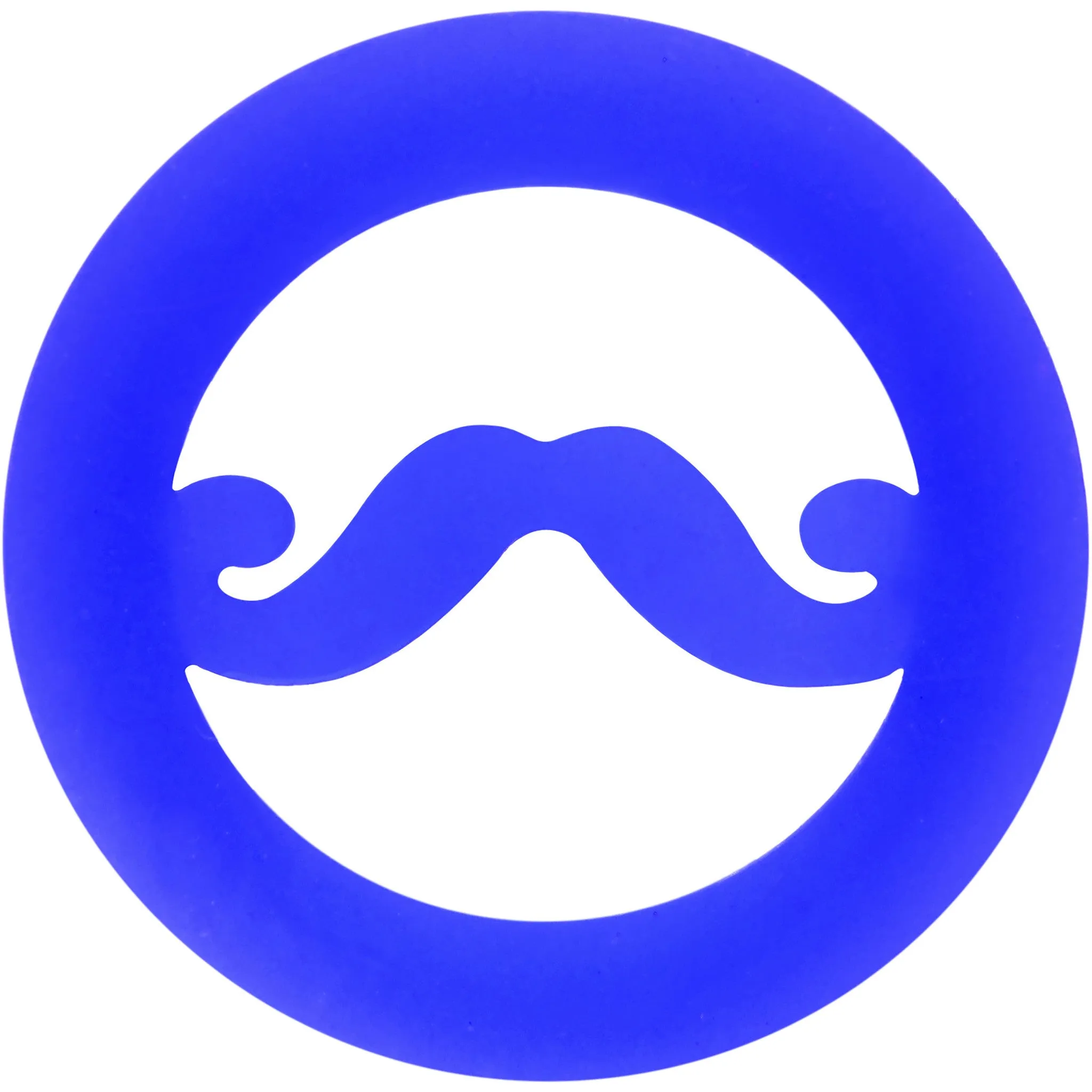 5/8 Blue Silicone Dapper Mustache Tunnel Plug