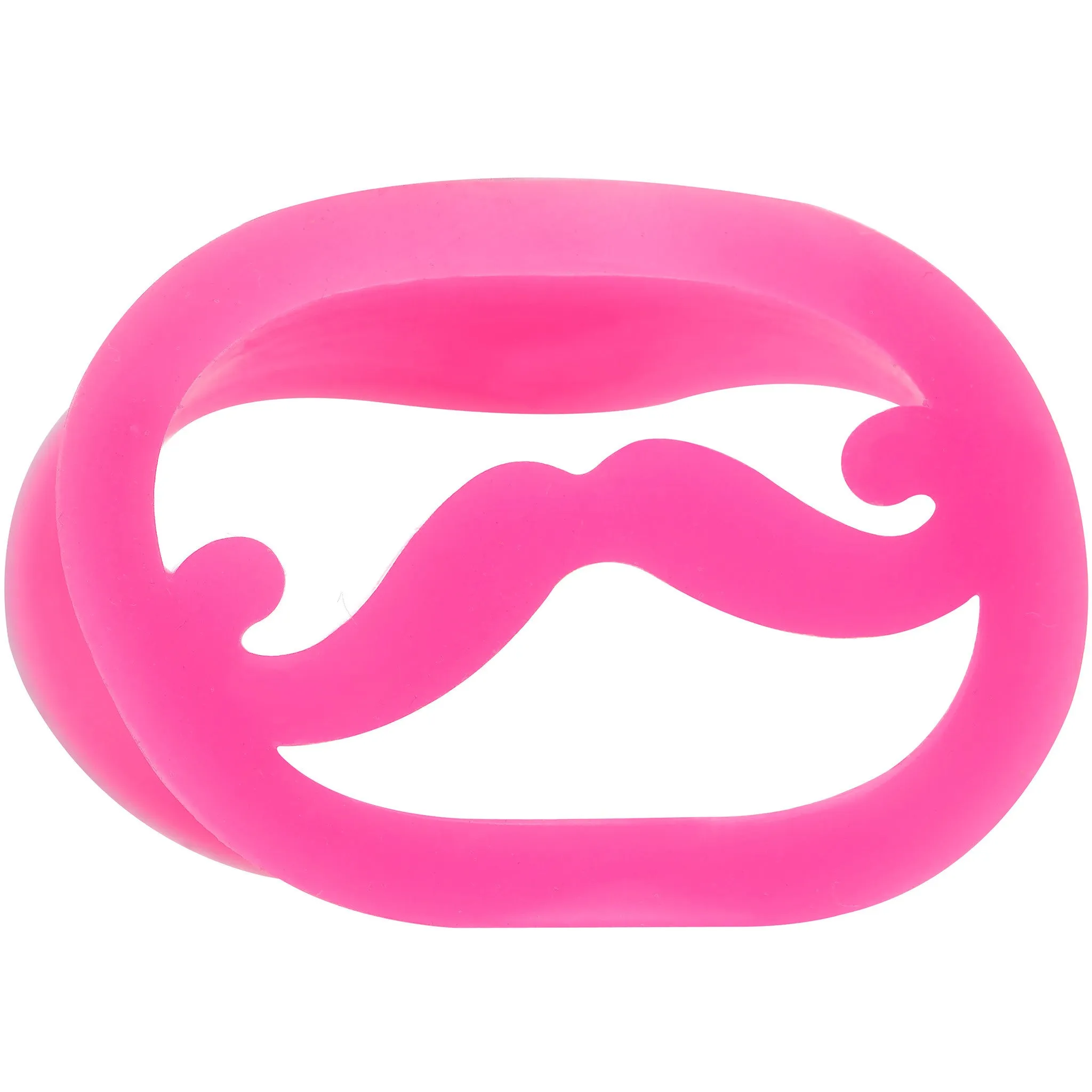 7/8 Pink Silicone Dapper Mustache Tunnel Plug