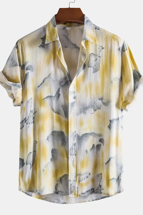 Abstract Ink Print Shirts