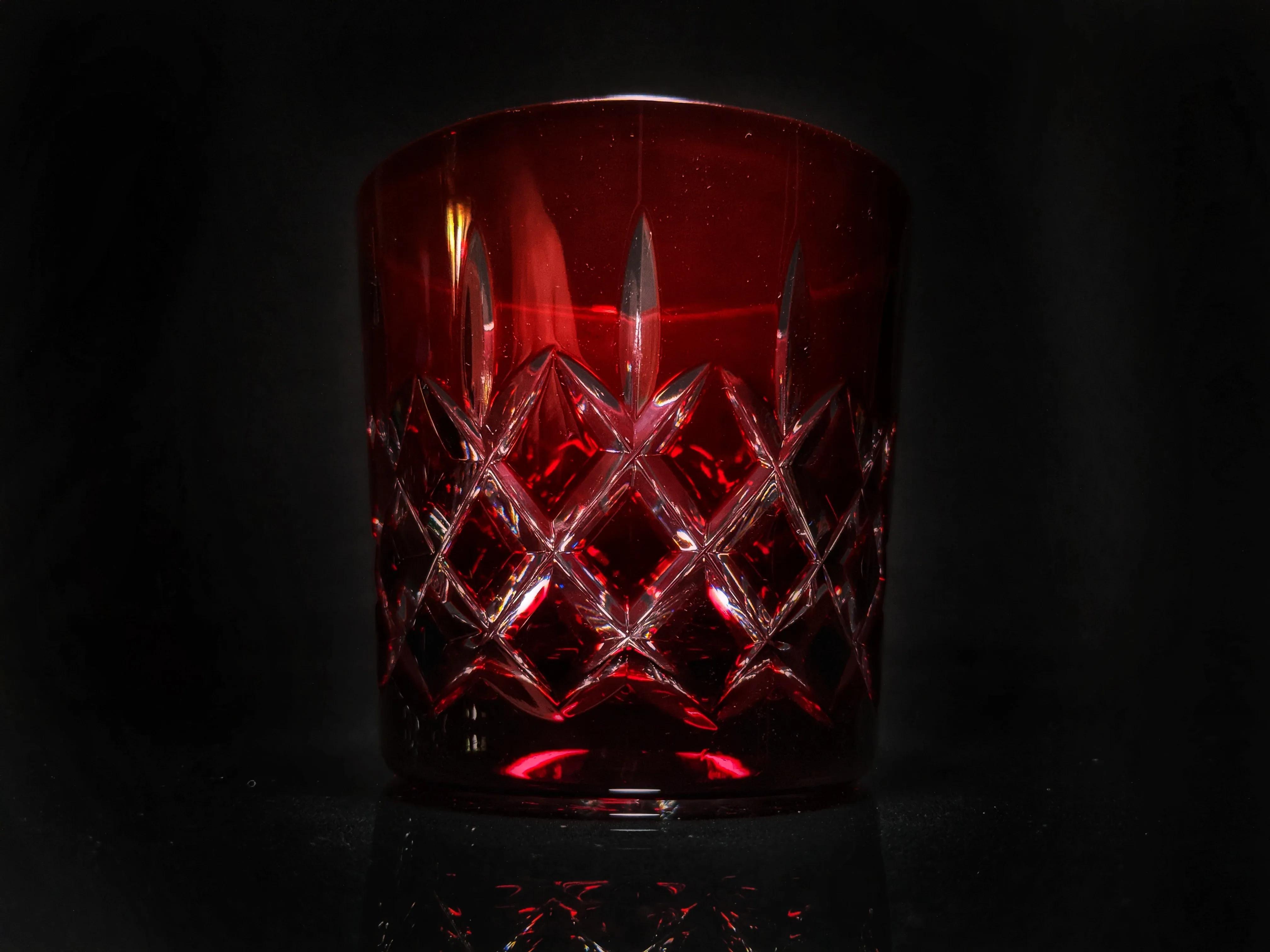 AJKA Colored Crystal Old Fashioned Glasses with Ice Bucket